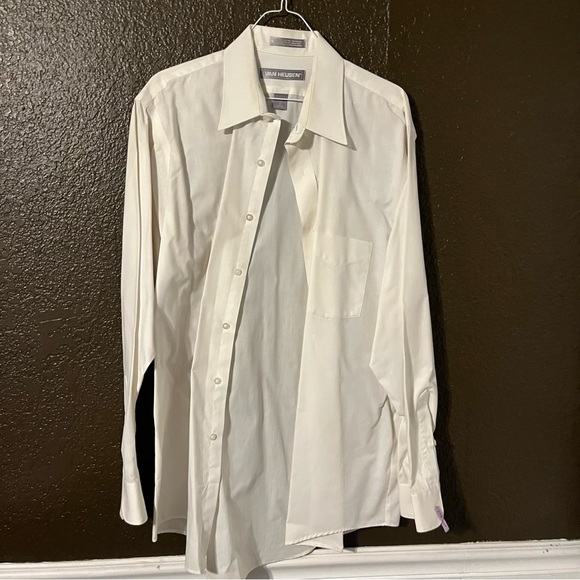 White Button Down Long Sleeve Business / Suit Shirt, Size 16 34-35, Has Pocket - Picture 1 of 5